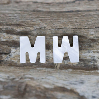 Mother of Pearl Polished 9x10mm Letter M