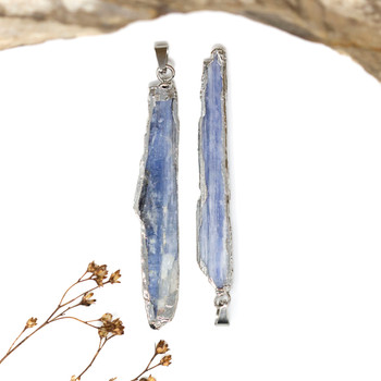 Kyanite Silver Stick Approx. 9x55mm Pendant