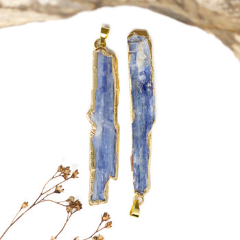 Kyanite Gold Stick Approx. 9x58mm Pendant