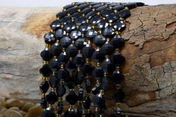 Black Onyx Polished 8mm Faceted Clover / Quatrefoil