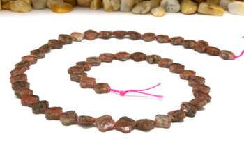 Red Stone Jasper Polished 8mm Faceted Clover / Quatrefoil