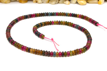 Jade Polished 2x4mm Tourmaline Color Rondelle