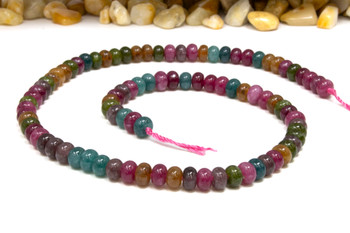 Jade Polished 4x6mm Tourmaline Color Rondelle