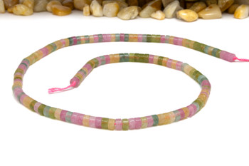 Jade Polished 2x4mm Tourmaline Color Wheel