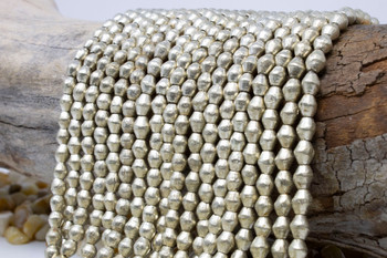Silver Plated Ethiopian Brass 5-7mm Bicone