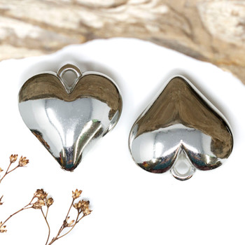 Platinum Plated 32mm Puffy Heart Pendant