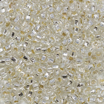 Size 8 Czech Seed Beads -- 5 Crystal/Silver Lined