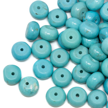 Dyed Blue Turquoise Howlite Polished 5x8mm Rondelle - Sold Individually
