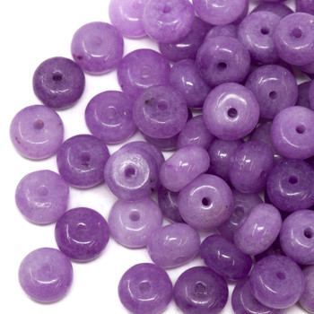 Jade Polished 5x8mm Rondelle - Dyed Orchid - Sold Individually