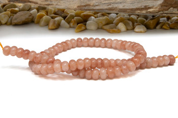 Jade Polished 5x8mm Smooth Rondelle - Dyed Dusty Rose