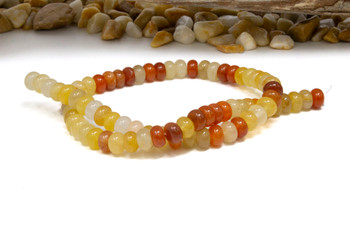 Jade Polished 5x8mm Smooth Rondelle - Dyed Corn Mix