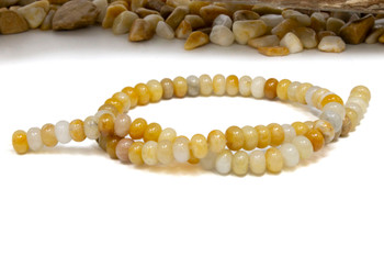 Jade Polished 5x8mm Smooth Rondelle - Dyed Honey Mix