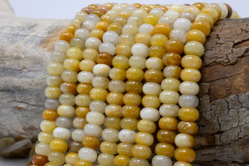 Jade Polished 5x8mm Smooth Rondelle - Dyed Honey Mix