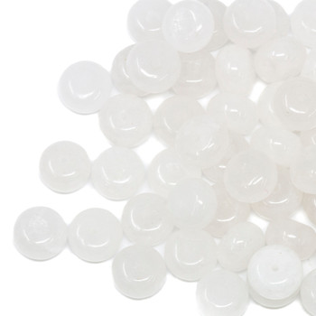 Jade Polished 5x8mm Rondelle - Dyed White - Sold Individually