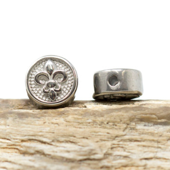 Stainless Steel 10mm Fleur De Lis Bead
