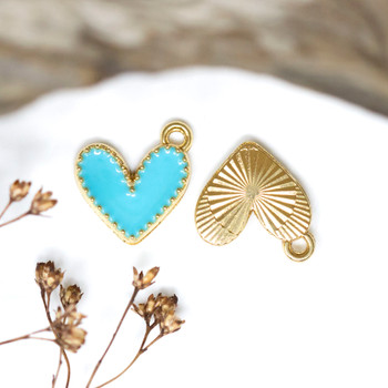 Enamel 14x13.5mm Blue Heart Charm