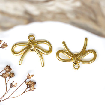 Gold Plated 14x9mm Bow Charm