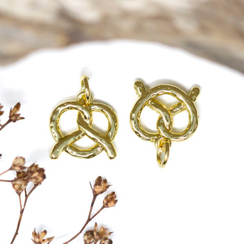 Gold Plated 12mm Pretzel Charm
