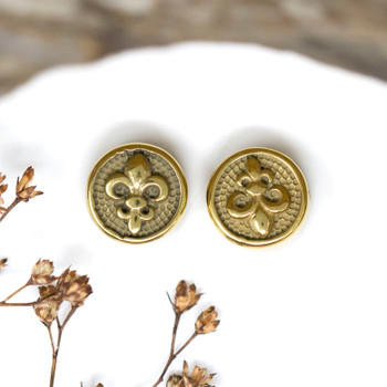Gold Plated Stainless Steel 10mm Fleur De Lis Bead