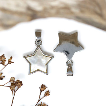 Silver Plated Shell 14mm Star Charm