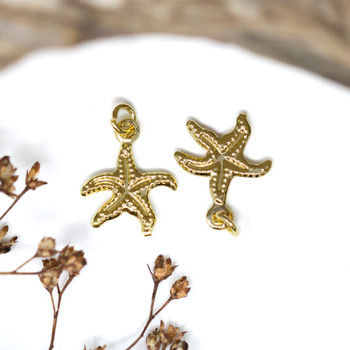 Gold Plated 14x12mm Starfish Charm