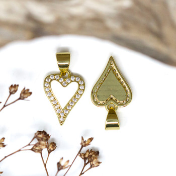 Gold Plated Enamel Micro Pave 10mm White Heart Charm