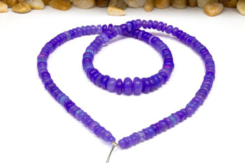 Ethiopian Opal Polished 4-6mm Violet Smooth Rondelle - Graduated