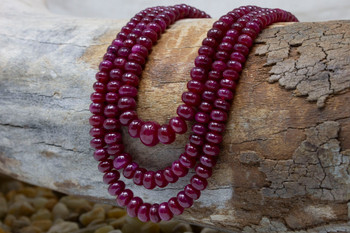 Ruby Polished 4-7.5mm Graduated Rondelle