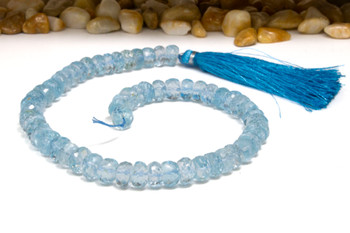 Blue Topaz Polished 7.5mm Faceted Rondelle