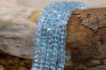 Blue Topaz Polished 7.5mm Faceted Rondelle