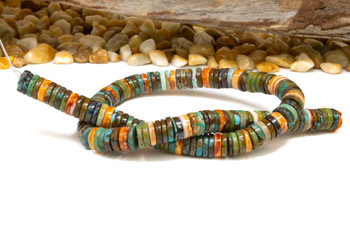 Turquoise & Spiny Oyster 10mm Heishi
