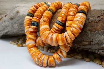 Spiny Oyster, Turquoise, Lapis 8-17mm Heishi - Graduated