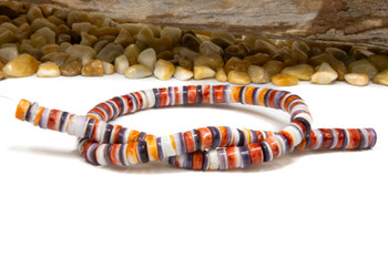 Wampum Shell and Spiny Oyster 8mm Heishi