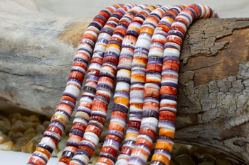 Wampum Shell and Spiny Oyster 8mm Heishi