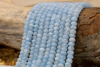 Jade Polished 5x8mm Dyed Sky Blue Rondelle