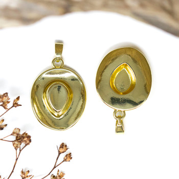 Gold Plated Brass 16x19mm Cowboy Hat Charm