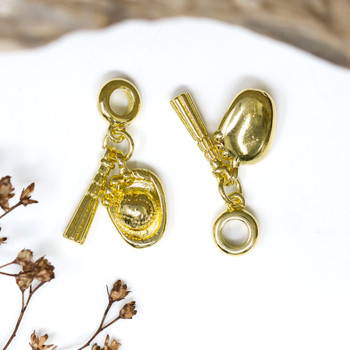 Gold Plated 15mm Baseball Bat & Glove Charm