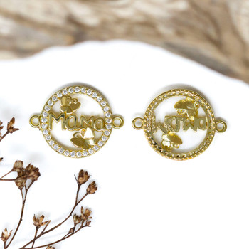 Gold Plated Micro Pave 16x20mm Mama Link