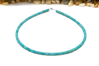 Kingman Turquoise Polished 4mm Rondelle