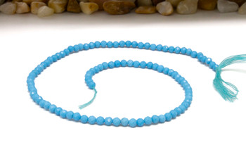 Blue Howlite Polished 3mm Faceted Round