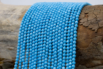 Blue Howlite Polished 3mm Faceted Round