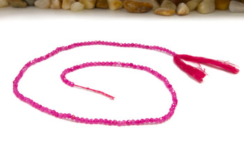 Chalcedony Polished 2mm Hot Pink Faceted Round
