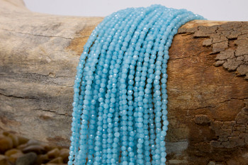 Chalcedony Polished 2mm Aqua Faceted Round