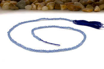 Chalcedony Polished 2mm Cornflower Blue Faceted Round