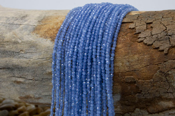 Chalcedony Polished 2mm Cornflower Blue Faceted Round