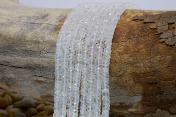 Rainbow Moonstone Polished 4mm Faceted Wheel
