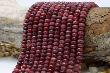 Jade Polished 5x8mm Smooth Rondelle - Dyed Plum