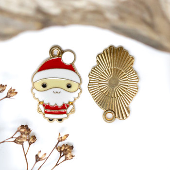 Enamel 22x14mm Santa Claus Charm
