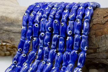 Ceramic Polished Royal Blue 10x19mm Fish