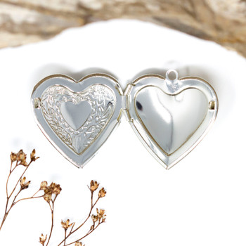 Silver Plated 28mm Heart Locket Charm